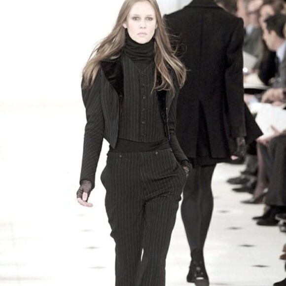 Ralph Lauren Collection ~ Black Wool Pinstripe Waistcoat Gilet Vest - Picture 8 of 16